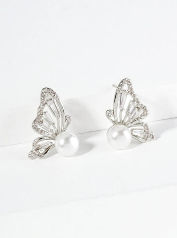 Butterfly Pearl Earrings