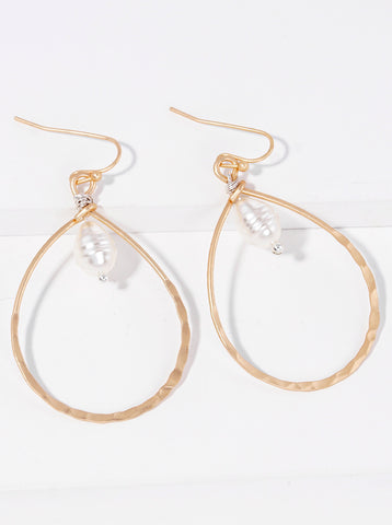 Tear drop with Pearl Earrings