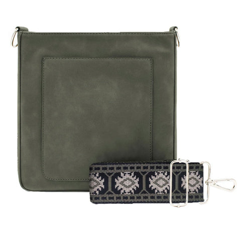 Army Green Suede Crossbody