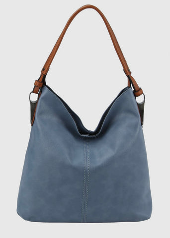 Slouchy Blue Hobo with Crossbody